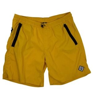 Outdoor Afro X REI Co-op Mens XL Yellow Shorts Nylon 209589 Adjustable Drawcord
